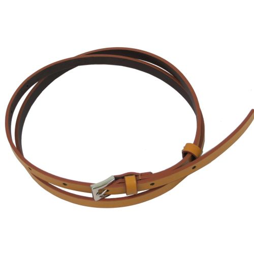 Узкий женский кожаный ремень, пояс 1 см Rovicky коричневый