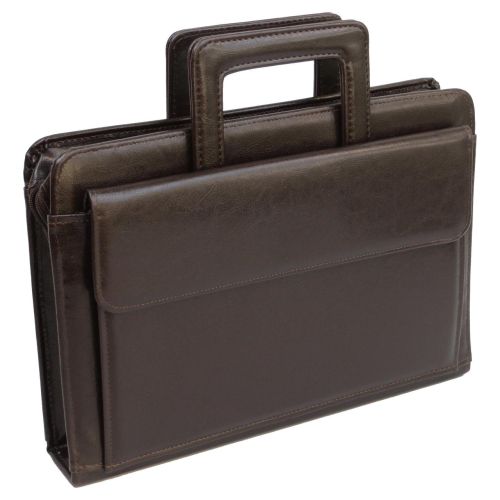 Папка-портфель из эко кожи JPB  коричневая