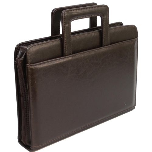 Папка-портфель из эко кожи JPB  коричневая