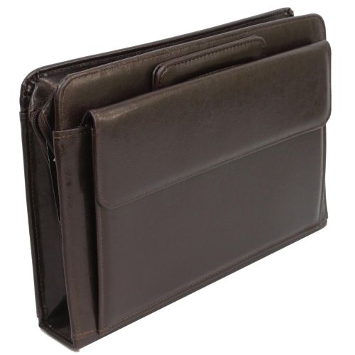 Папка-портфель из эко кожи JPB  коричневая