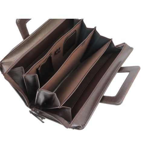 Папка-портфель из эко кожи JPB  коричневая