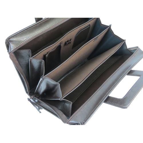 Папка-портфель из эко кожи JPB  коричневая