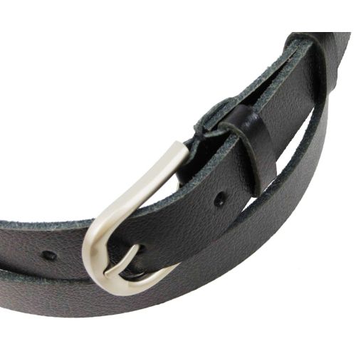 Женский ремень, пояс из натуральной кожи Skipper черный 2,5 см