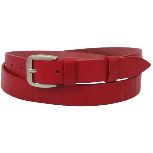 Женский ремень кожаный Skipper, Украина, красный 2,5 см 1353-25