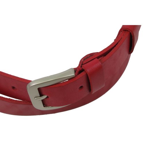 Женский ремень кожаный Skipper, Украина, красный 2,5 см 1353-25