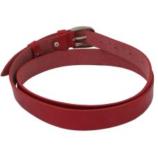 Женский ремень кожаный Skipper Украина красный 2,5 см 1353-25
