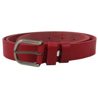 Женский ремень из натуральной кожи Skipper Красный 2,5 см