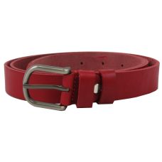 Женский ремень из натуральной кожи Skipper Красный 2,5 см