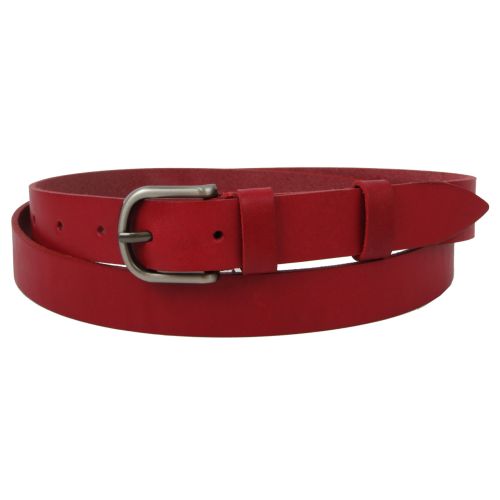 Женский ремень из натуральной кожи Skipper, красный 2,5 см