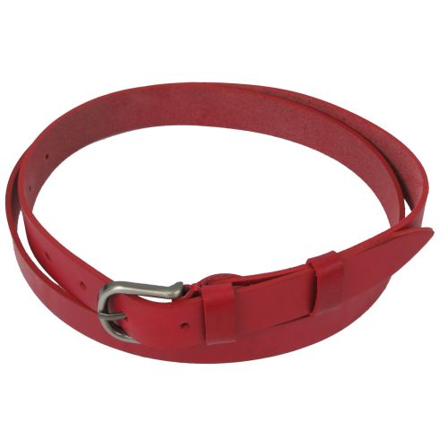 Женский ремень из натуральной кожи Skipper, красный 2,5 см