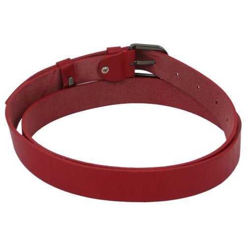 Женский ремень из натуральной кожи Skipper, красный 2,5 см