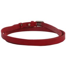 Узенький кожаный поясок ремень Skipper Красный 1,5 см