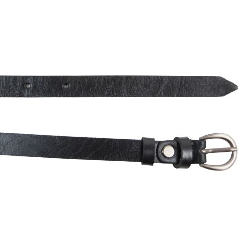 Узенький женский кожаный ремень, поясок Skipper 1405-15 черный