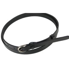 Узенький женский кожаный ремень поясок Skipper 1405-15 Черный