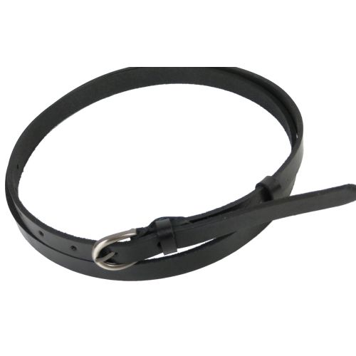 Узенький женский кожаный ремень, поясок Skipper 1405-15 черный