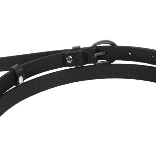 Узенький женский кожаный ремень, поясок Skipper 1405-15 черный