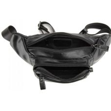 Сумка на пояс бананка из натуральной кожи Tiding Bag Черный