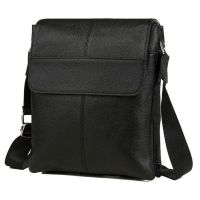 Мужская кожаная сумка мессенджер Tiding Bag Черный