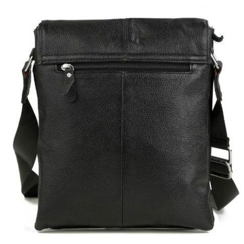 Мужская кожаная сумка, мессенджер Tiding Bag черный