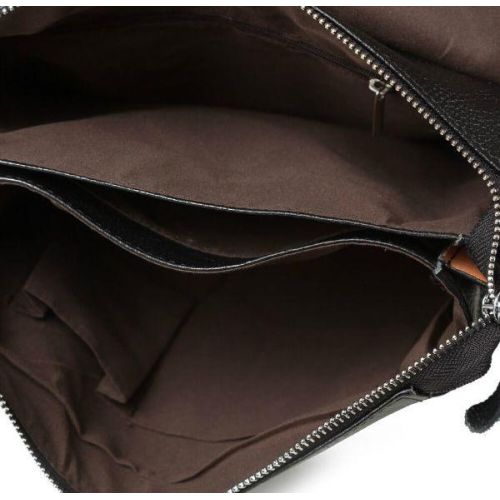 Мужская кожаная сумка, мессенджер Tiding Bag черный