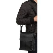 Мужская кожаная сумка мессенджер Tiding Bag Черный