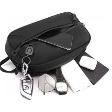 Сумка поясная бананка Confident Черная (SAT08-2121A)