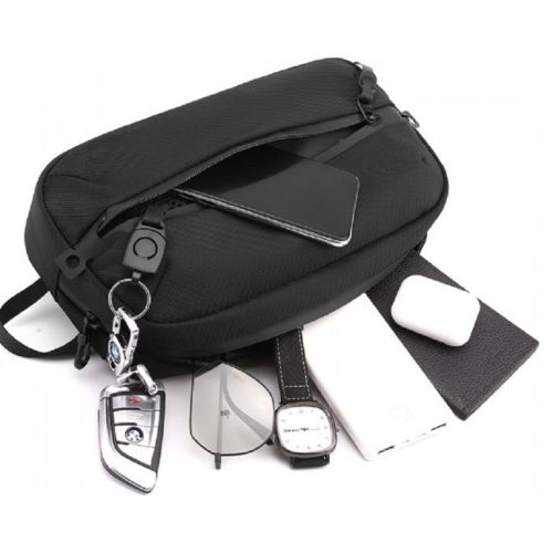 Сумка поясная, бананка Confident черная (SAT08-2121A)