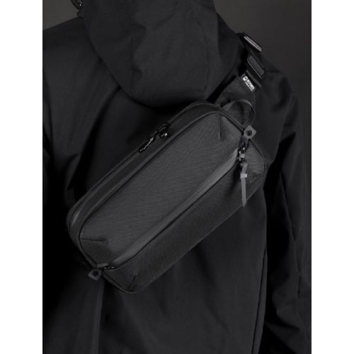 Сумка поясная, бананка Confident черная (SAT08-2121A)