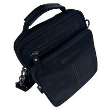 Мужская кожаная сумка, планшетка Ruff Ryder черная