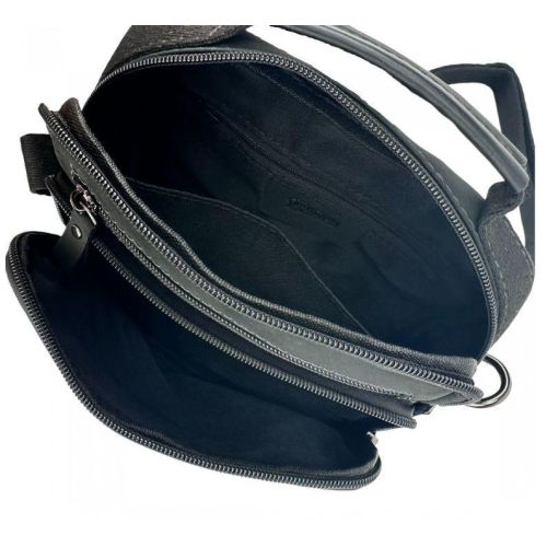 Мужская кожаная сумка, планшетка Ruff Ryder черная