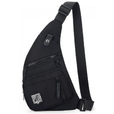 Сумка-слинг мужская из ткани Confident черная (SAT09-T-HD-23370A)