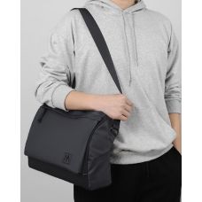 Мужская сумка из ткани почтальонка Confident Черная