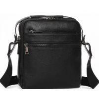 Мужская сумка из натуральной кожи Tiding Bag Черная (SA25-17622-3A)