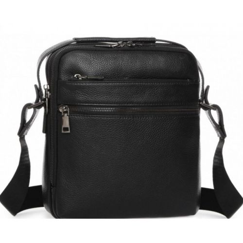 Мужская сумка из натуральной кожи Tiding Bag черная (SA25-17622-3A)