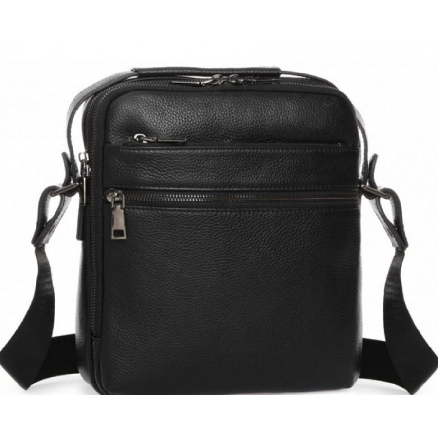 Мужская сумка из натуральной кожи Tiding Bag черная (SA25-17622-3A)