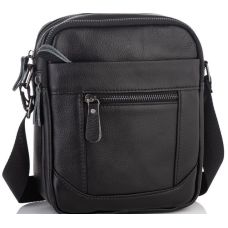 Мужская сумка из натуральной кожи Tiding Bag Черная (SA25-223A)