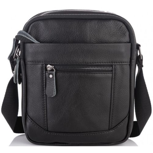 Мужская сумка из натуральной кожи Tiding Bag черная (SA25-223A)