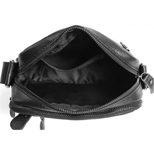 Мужская сумка из натуральной кожи Tiding Bag черная (SA25-223A)