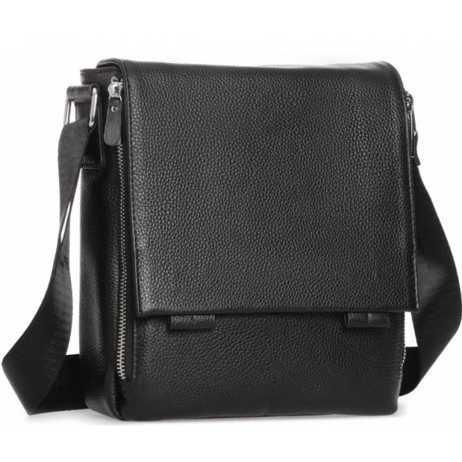 Мужская сумка из натуральной кожи Tiding Bag черная (SA25F-8877A)