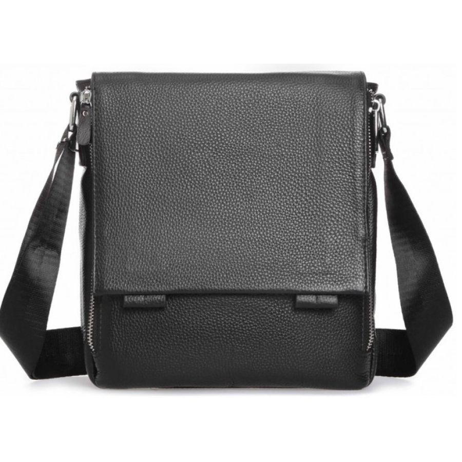 Мужская сумка из натуральной кожи Tiding Bag черная (SA25F-8877A)