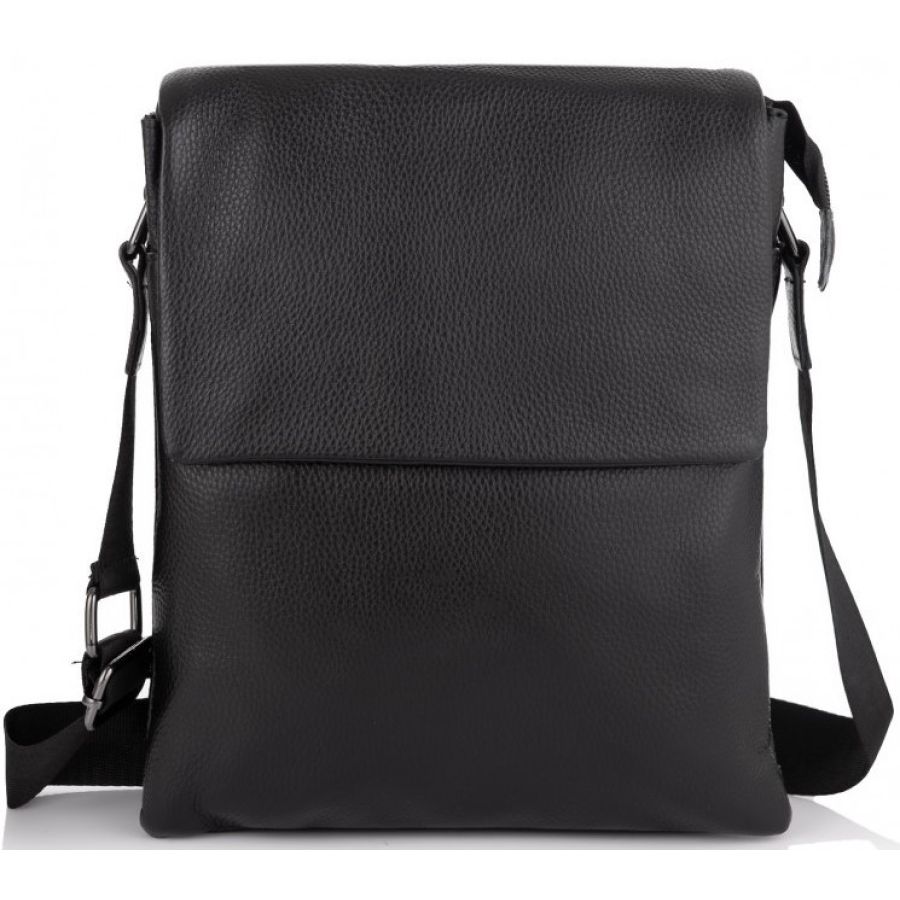 Мужская сумка из натуральной кожи Tiding Bag черная