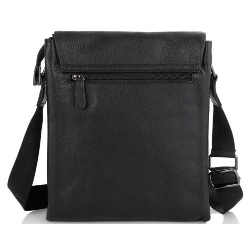 Мужская сумка из натуральной кожи Tiding Bag черная