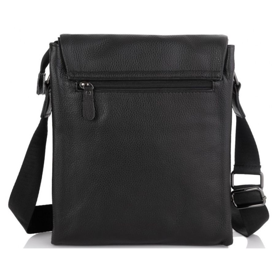 Мужская сумка из натуральной кожи Tiding Bag черная