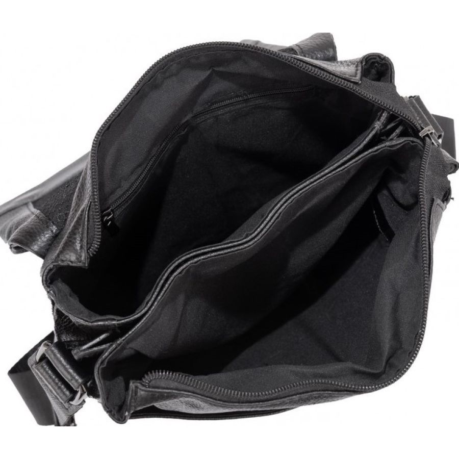 Мужская сумка из натуральной кожи Tiding Bag черная