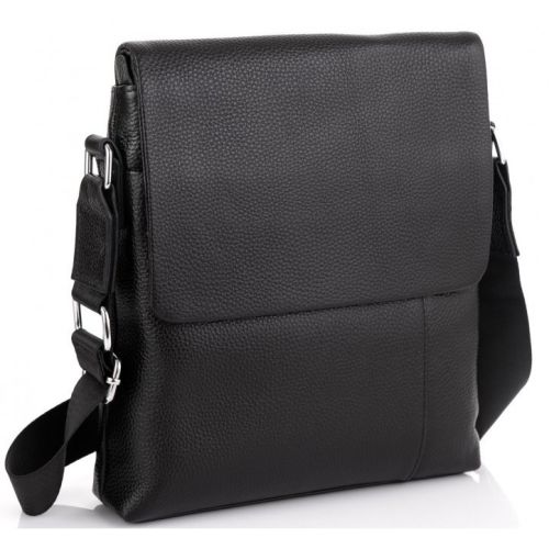 Сумка мужская из натуральной кожи Tiding Bag черная