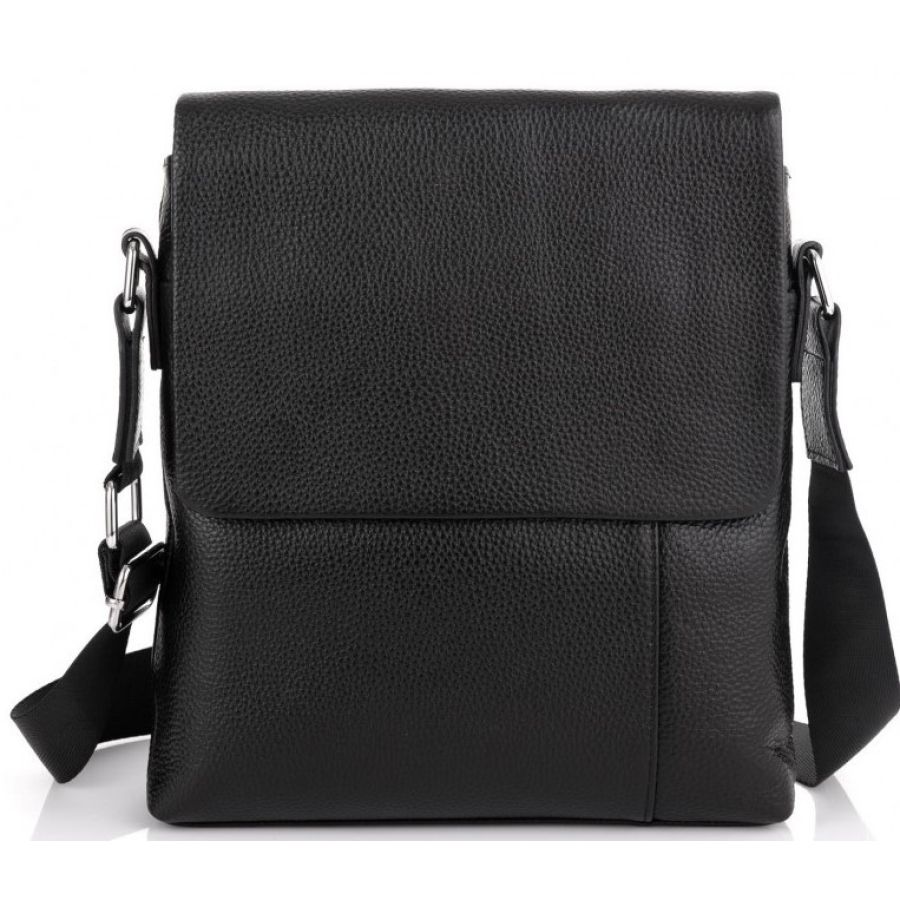Сумка мужская из натуральной кожи Tiding Bag черная