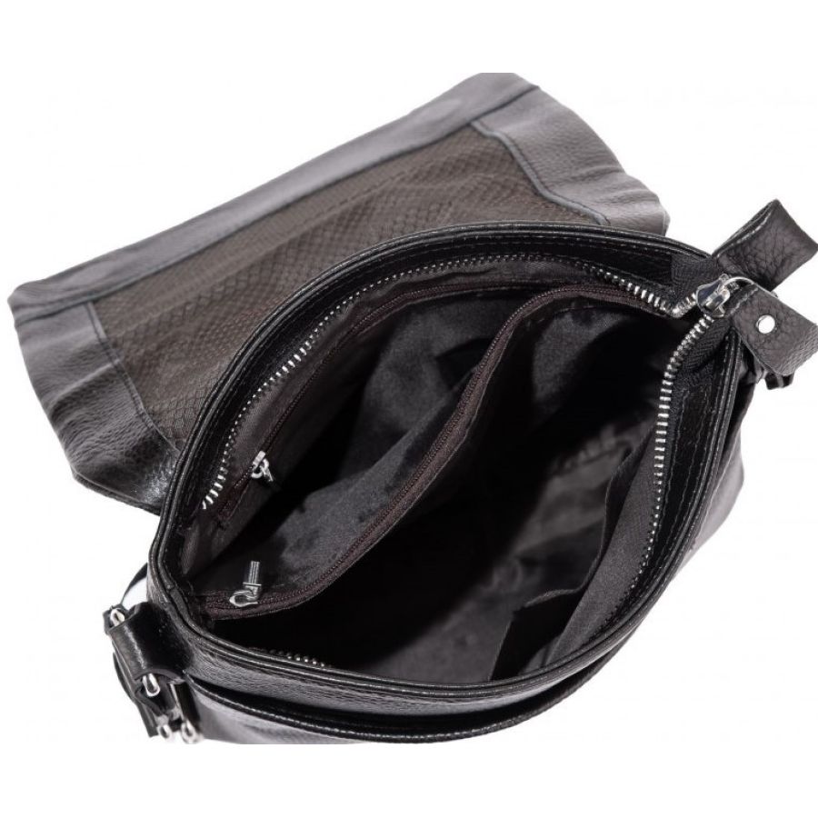 Сумка мужская из натуральной кожи Tiding Bag черная