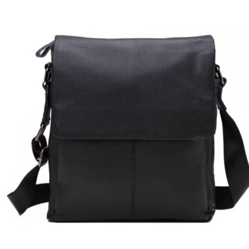 Сумка мужская из натуральной кожи Tiding Bag черная