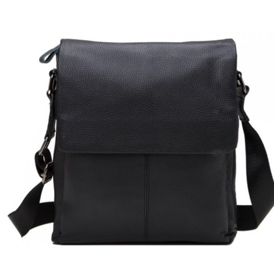 Сумка мужская из натуральной кожи Tiding Bag черная