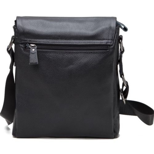 Сумка мужская из натуральной кожи Tiding Bag черная